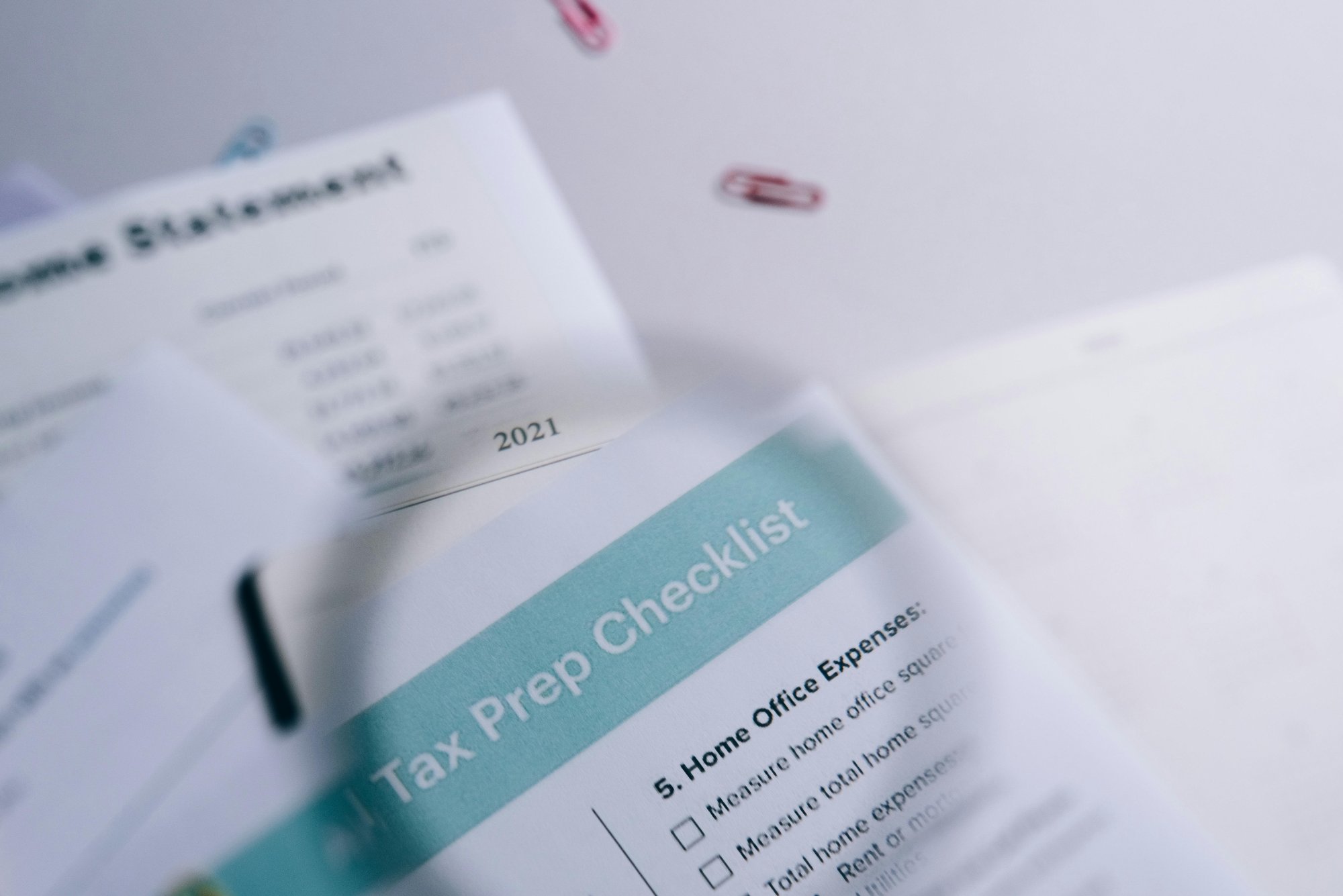 Tax Prep Checklist and income statement documents — Aafam Link LLC services